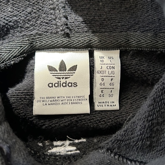 Adidas Originals Womens Cropped Hoodie {Blk/Wht} L - Picture 11 of 11